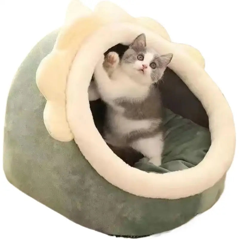 Foldable Pet Tent Cave Bed for Cats Small Dogs Self Warming