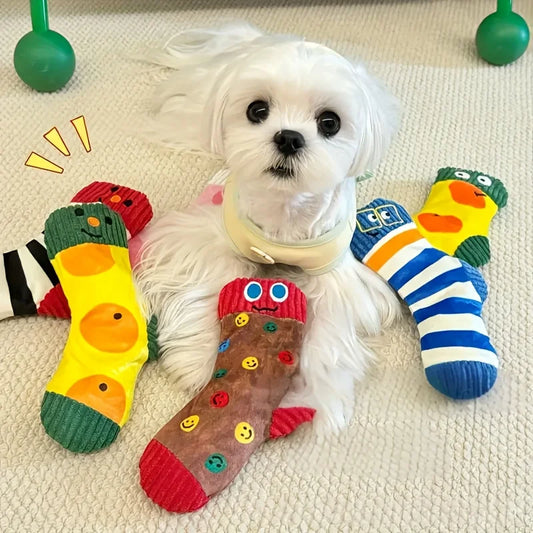 Novel Sock Style Plush Dog Toy Soft Fuzzy - MyPetDollar.com