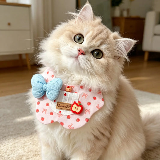 Cat Princess Wind Bib Dog Bow Saliva Towel