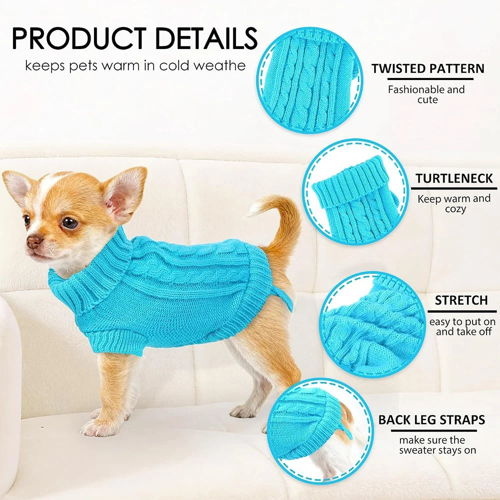 Winter Cat Dog Knit Sweater Soft Warm Puppy - MyPetDollar.com