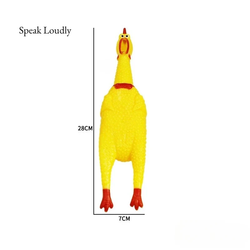 Screaming Chicken Dog Toys,Yellow Rubber - MyPetDollar.com