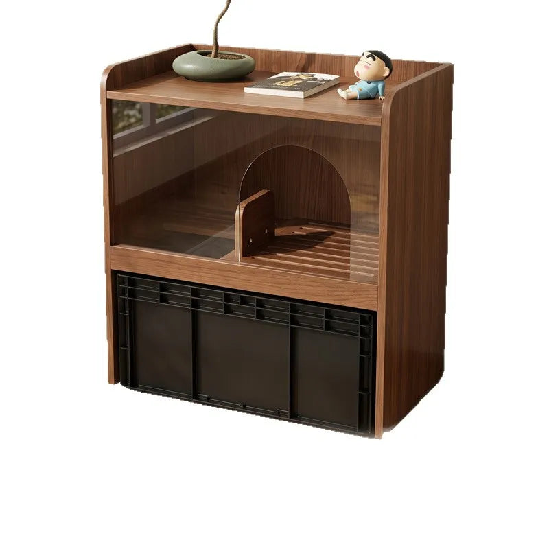 Wood Cat Litter Box Cabinet, Leak-Proof - MyPetDollar.com
