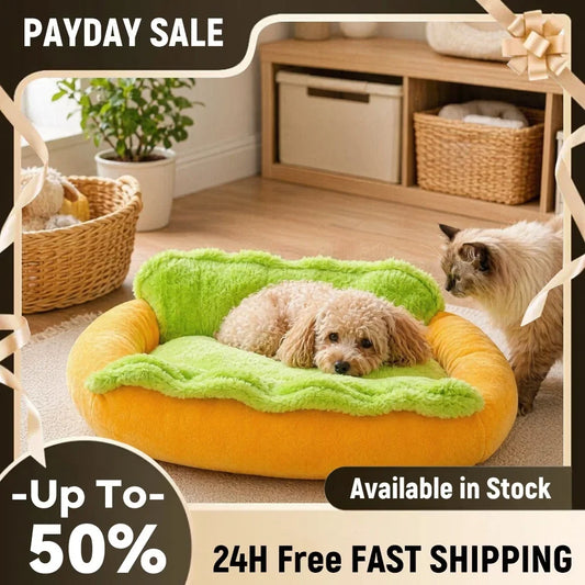 Hot Dog Dogs Bed Removable Washable Plush - MyPetDollar.com