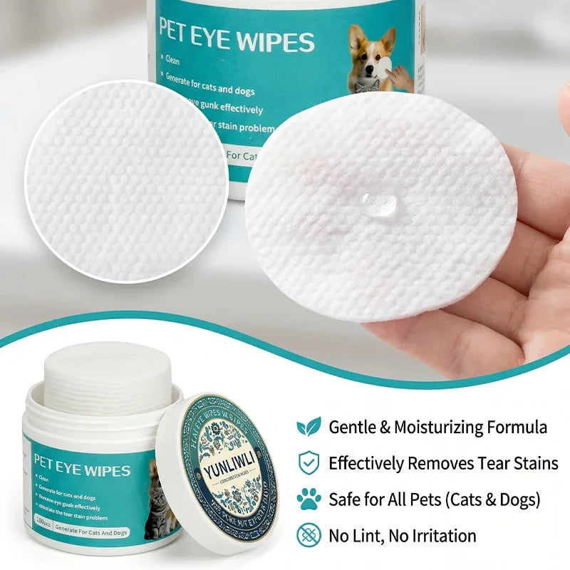 100pcs of Dog and Cat Eye Wet Wipes Tear - MyPetDollar.com