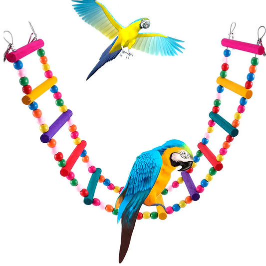 Multicolor Wood Hanging Climbing Ladder Toys - MyPetDollar.com