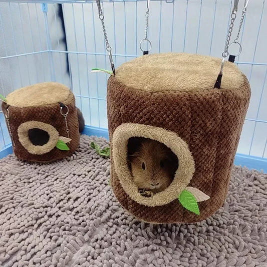 Tree Stump Shape Warm Hamster Hammock Winter - MyPetDollar.com