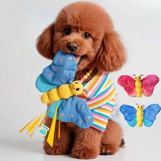 Dog Chew Toy Simulated Plush Butterfly - MyPetDollar.com