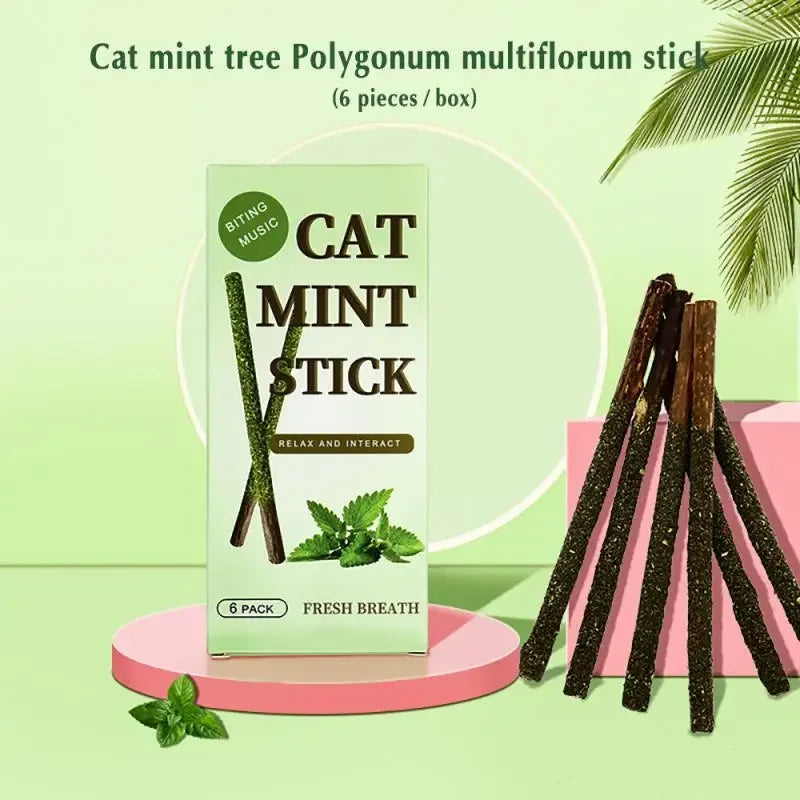 Natural Matatabi Cat Stick Mint Caught Bite Excited Rods – 2 Colors