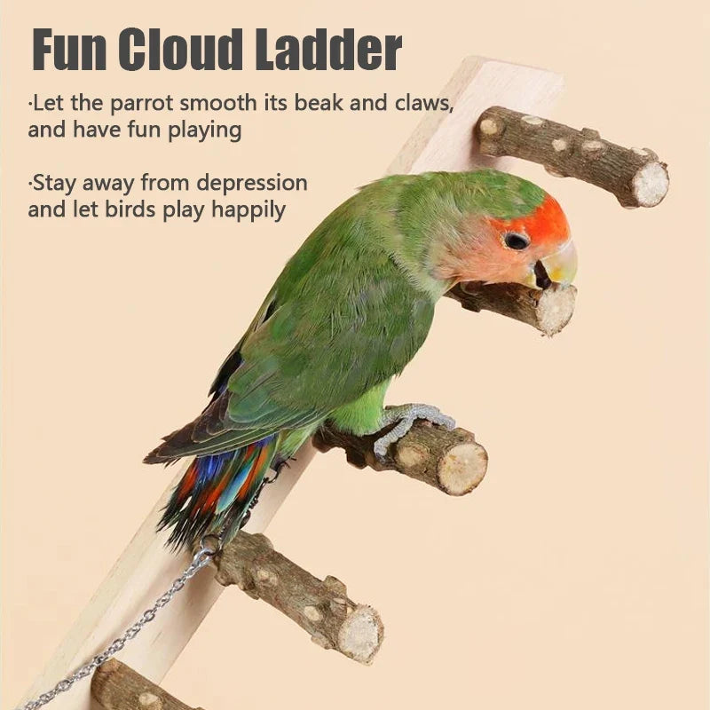 1PC Wood Ladder Pet Interactive Bird Parrot - MyPetDollar.com