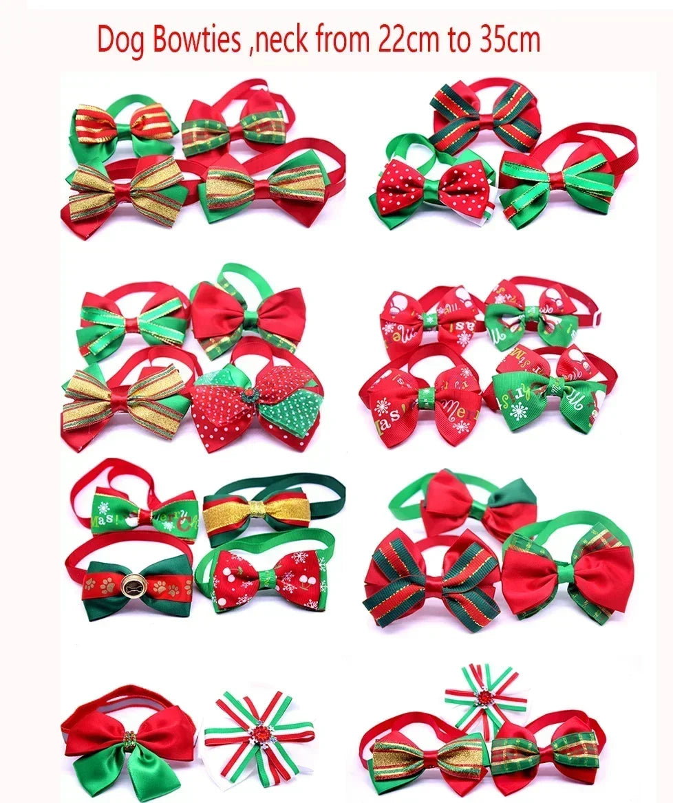 Christmas Dog Bows Cat Tie Bandana Small