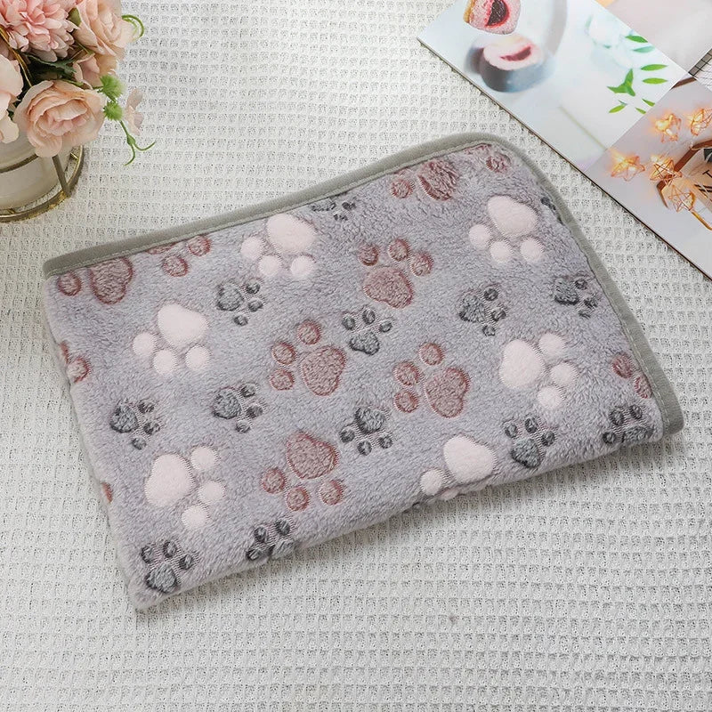 Flannel Pet Blanket Cute Dog Paw Print - MyPetDollar.com
