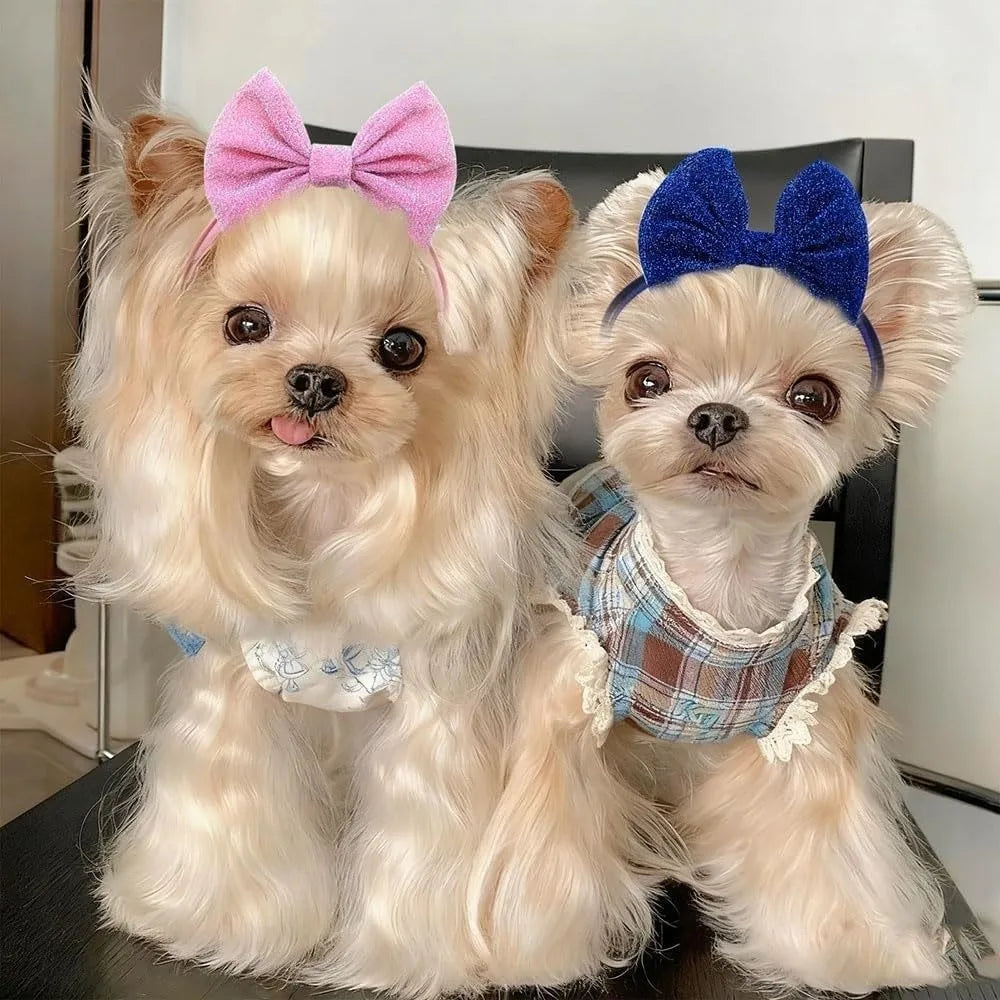 Cloth Dog Hair Bow Headbands Colorful - MyPetDollar.com