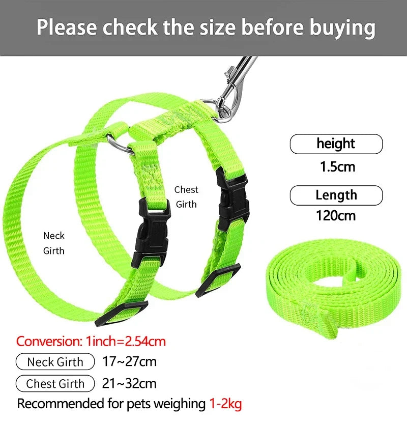 Rabbit Cat Harness and Leash Set Adjustable - MyPetDollar.com