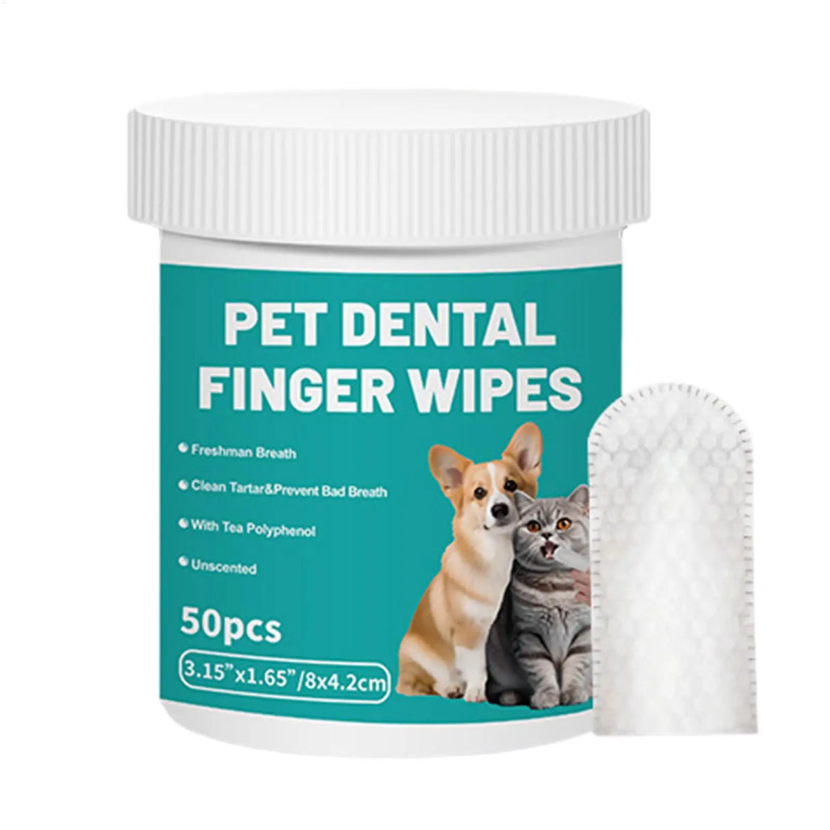 Dog Teeth Cleaning Finger Wipes Disposable - MyPetDollar.com