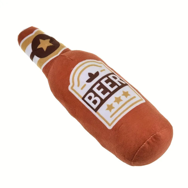 Interactive Realistic Beer Bottle Shape, Squeaking Dog Plaything