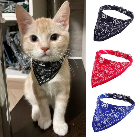 Cute Printed Bandana Cat Collar (9 colors)