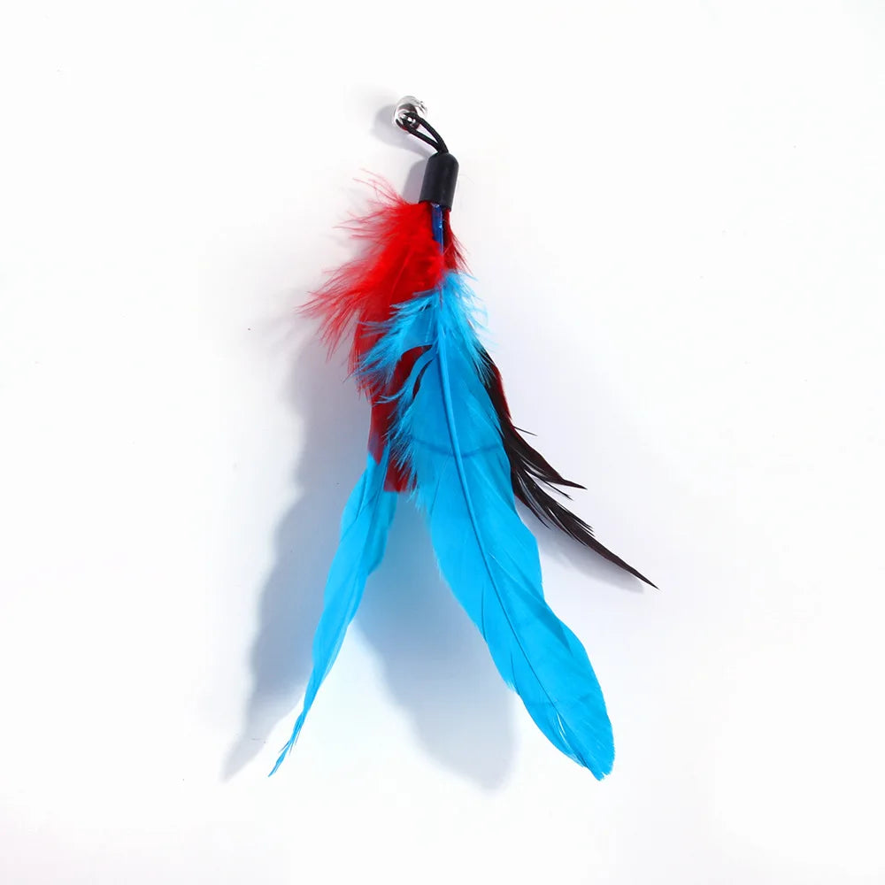 Interactive Cat Feather Plaything Accessories False Mouse Worm – 57 Colors