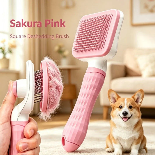 Pet Slicker Grooming Brush, One-Click Clean - MyPetDollar.com