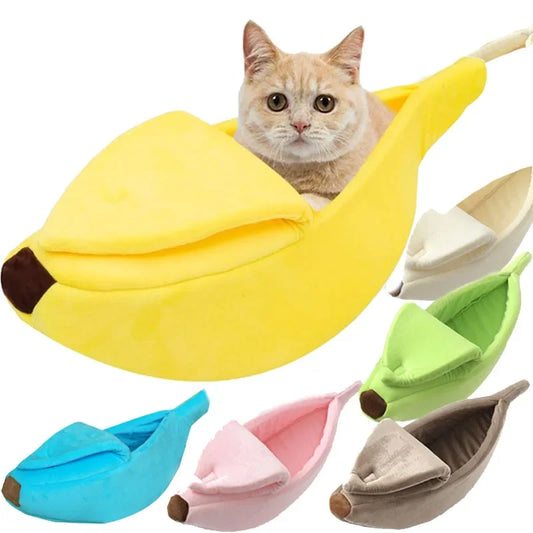 Warm Banana Shaped Dog Cat Bed Cozy Basket - MyPetDollar.com