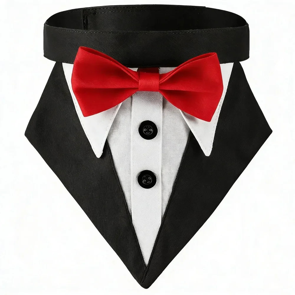 Formal Tuxedo Dog Bandana Collar Adjustable - MyPetDollar.com