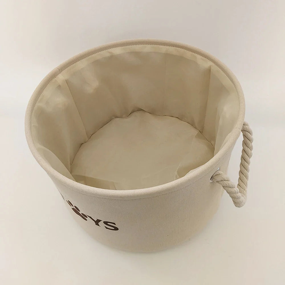 Round Dog Pet Toy Basket Cat Clothes Storage - MyPetDollar.com