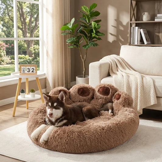 Fluffy Dog Bed Winter Warm Plush Pet Sofa - MyPetDollar.com