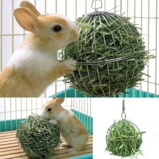 Stainless Steel Plated Hay Rack Ball Feed - MyPetDollar.com