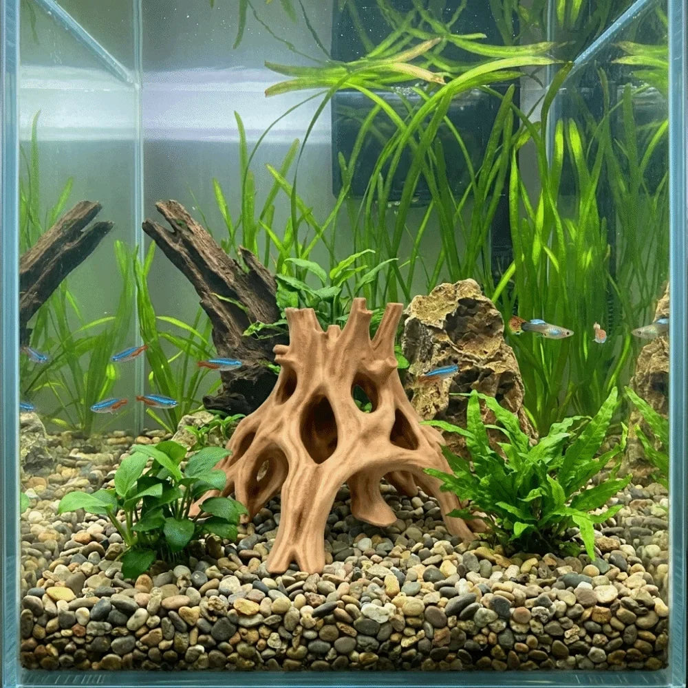 Tree Trunk Fish Shrimp Hiding Cave 3D - MyPetDollar.com