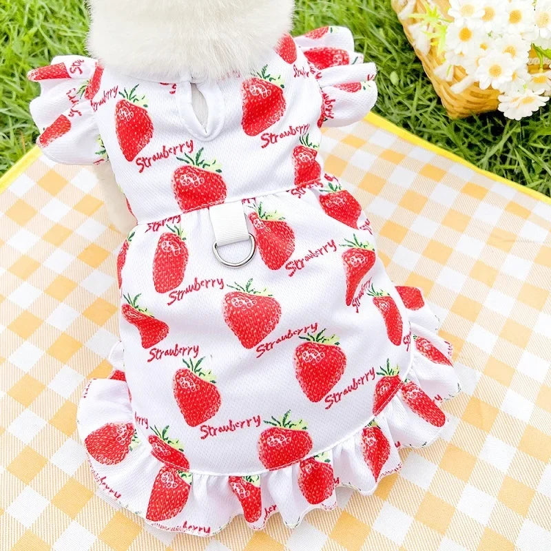Princess Style Dog Dresses Summer Strawberry - MyPetDollar.com