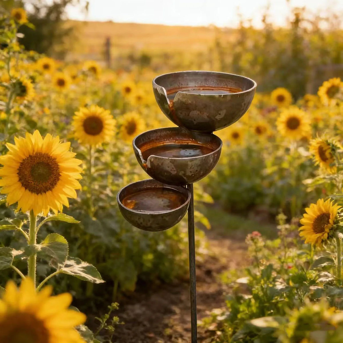 3-Layer Bee Water Station with Metal Stake - MyPetDollar.com
