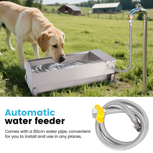 7L Stainless Steel Auto Fill Water Trough - MyPetDollar.com