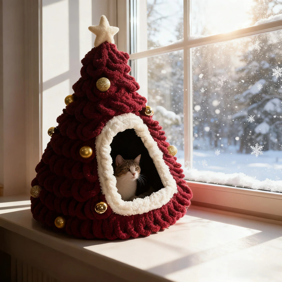 Finished Product Christmas Tree Cat Nest Cat - MyPetDollar.com