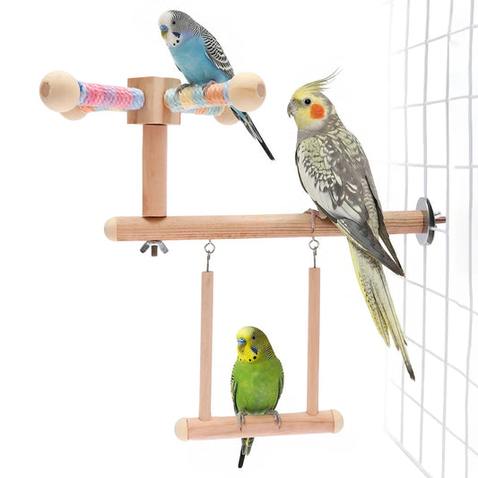 3 in 1 ﻿Bird Perch Parrot Swing Cage Hanging - MyPetDollar.com