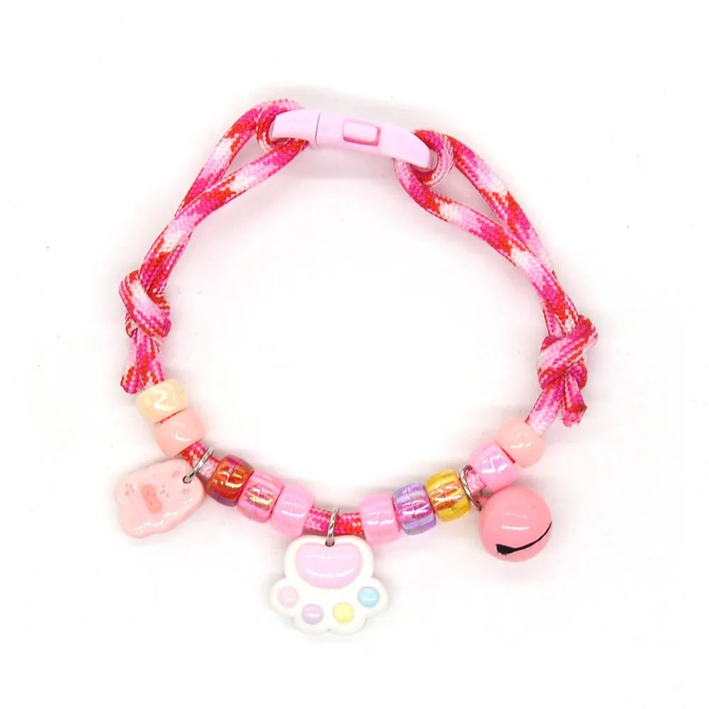 Cute Colorful Pet Necklace Braided Adjustable Cat Puppy Collar
