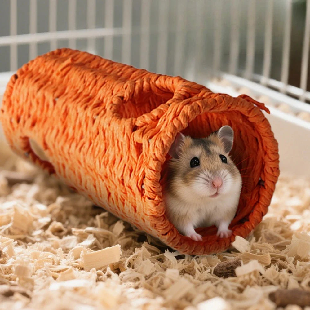 Hamster Handmade Grass Woven Tunnel Toy - MyPetDollar.com