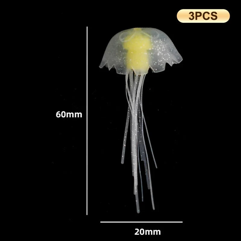 Artificial Glowing Fluorescent Jellyfish Aquarium Decoration – 29 Colors