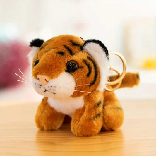 Cute Animal Plush Keychains Stuffed Panda Little Tiger Key for Dogs