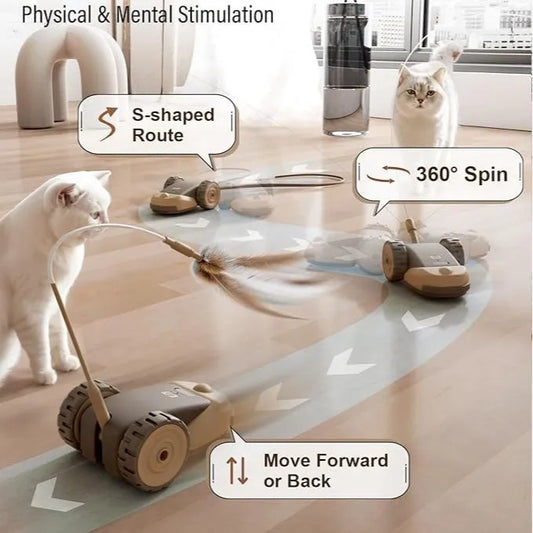 Dual-Speed Interactive Cat Toy Car, Auto - MyPetDollar.com