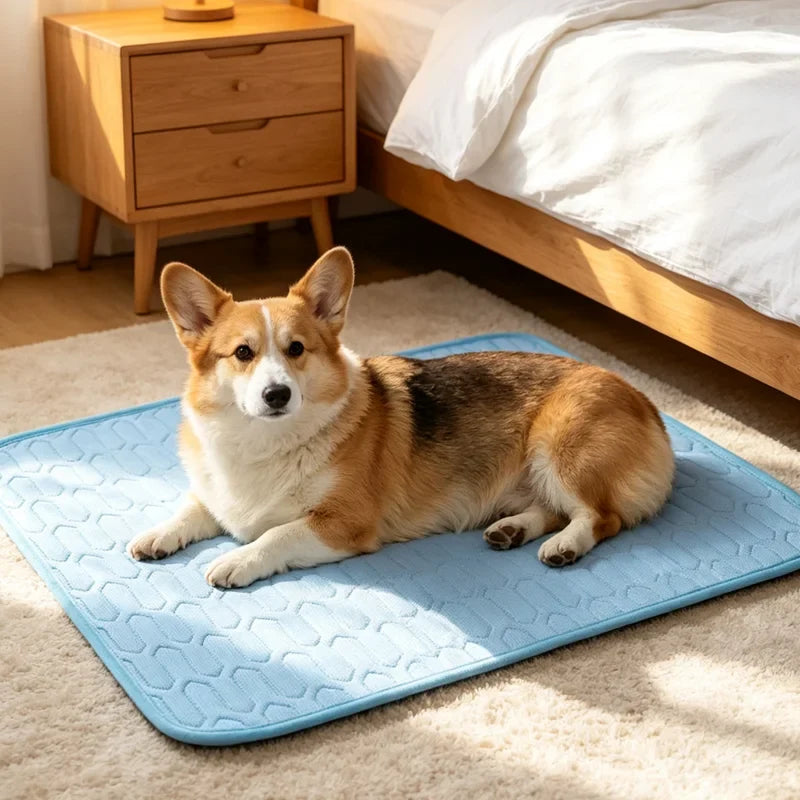Dog Cooling Ice Bed Mat Pet Summer Cat Cold, Washable