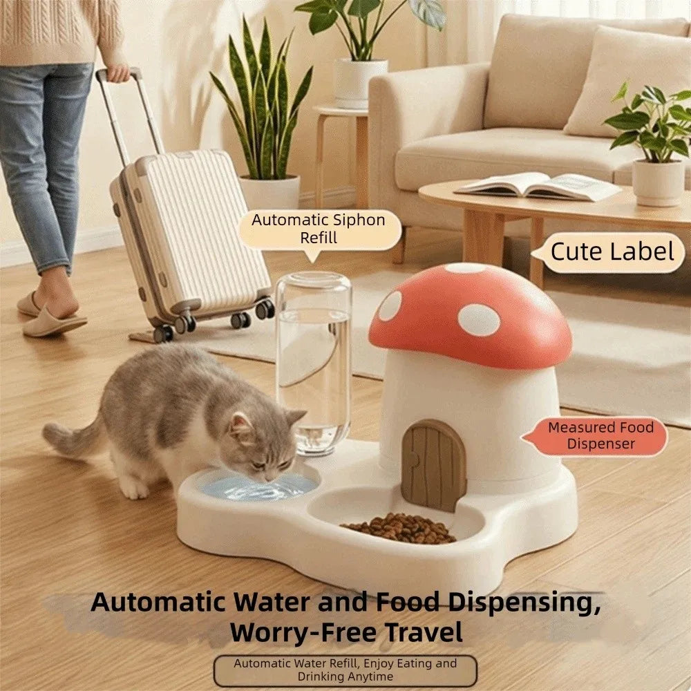 2 in 1 Mushroom Pet Automatic Feeder Large - MyPetDollar.com