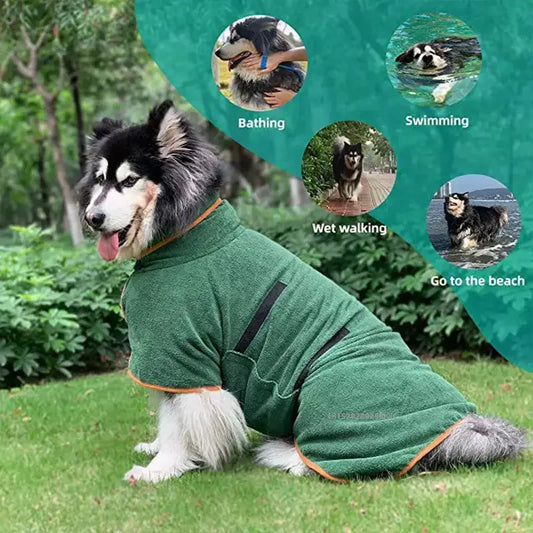 Dog Bathrobe Absorbent Pet Quick Drying Dog - MyPetDollar.com