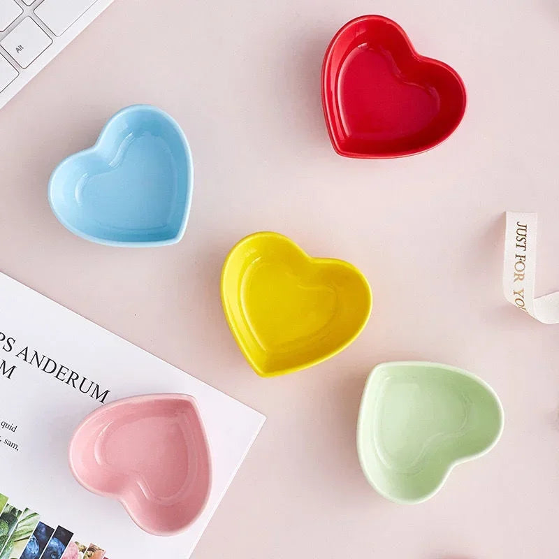 1PC Feeding Bowl, Colorful Heart Shape - MyPetDollar.com