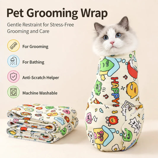 Cat Grooming Restraint Wrap Soft Pet Towel - MyPetDollar.com