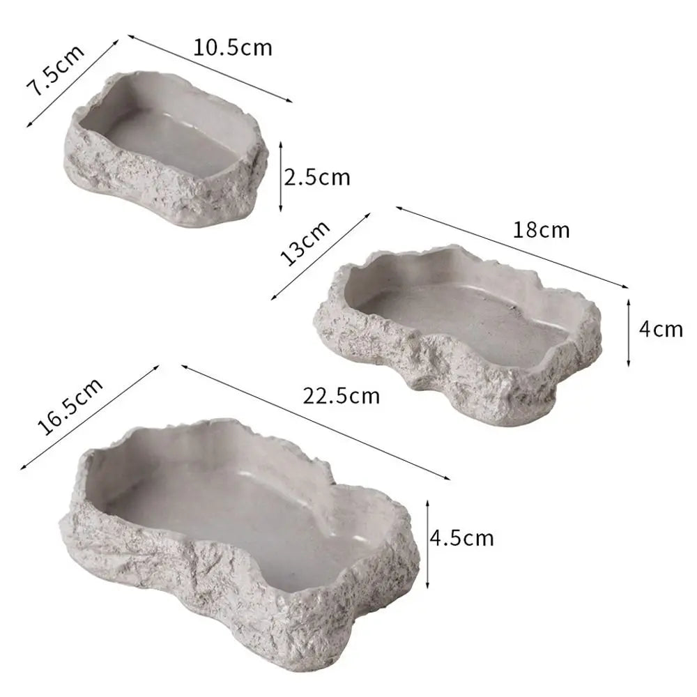 Simulated Rock Reptile Food Bowl Multiple - MyPetDollar.com