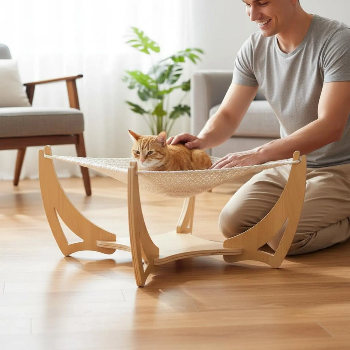 Feline Sling Bed Elevated Design Woven - MyPetDollar.com