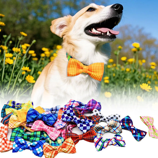 30pcs Dog Bowties For Collar Fashion Plaid - MyPetDollar.com
