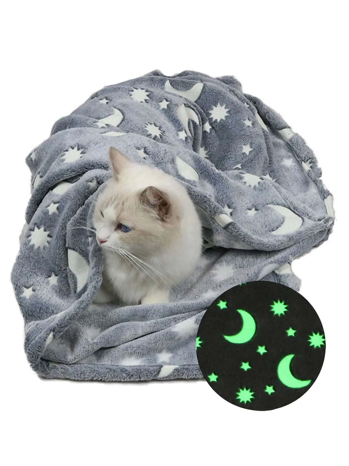 Star Moon Dog Throw Blanket Glow in The - MyPetDollar.com