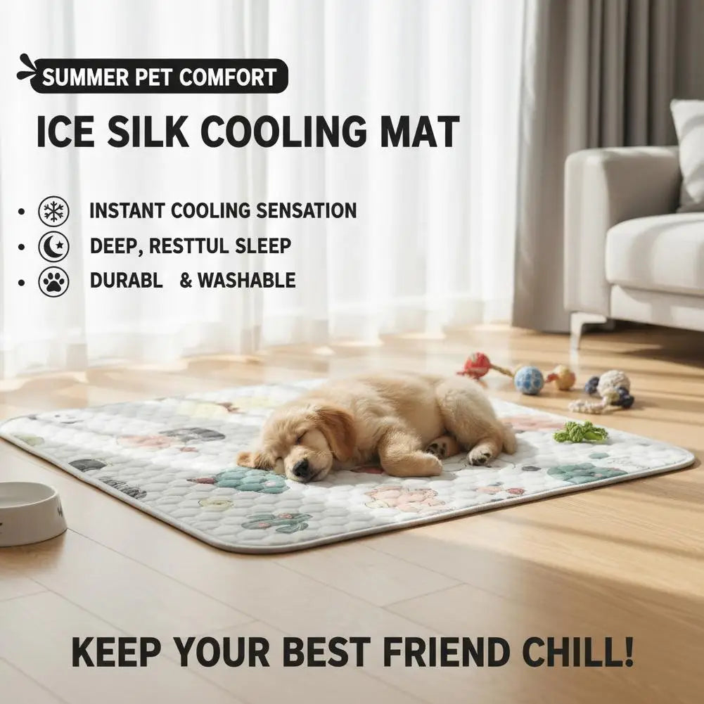 Pet Cooling Mat Ice Silk Self Cooling - MyPetDollar.com
