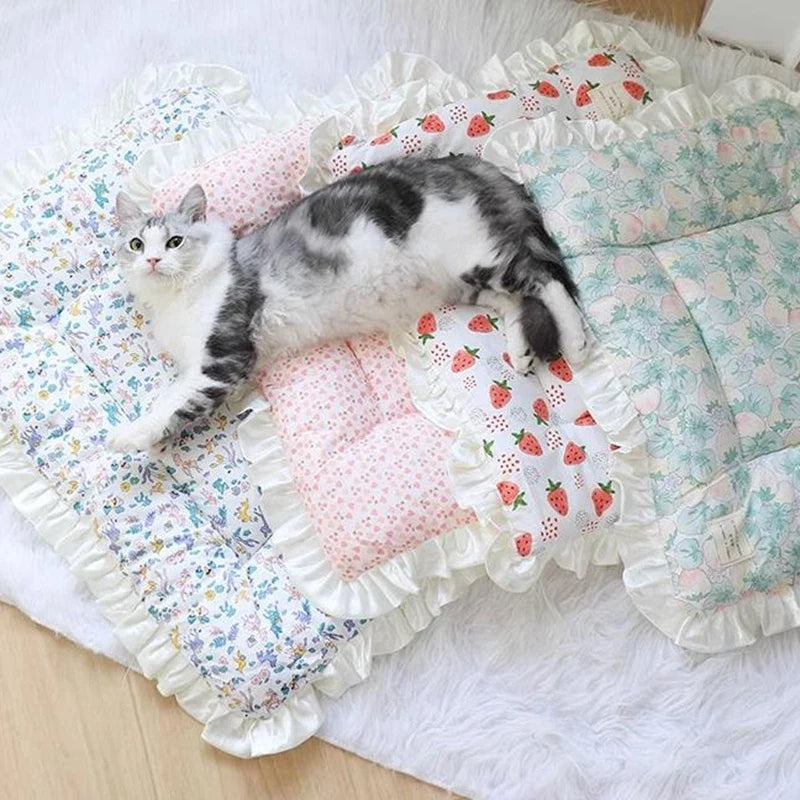 S~XL Pet Soft Mattress Lace Ice Cushion - MyPetDollar.com