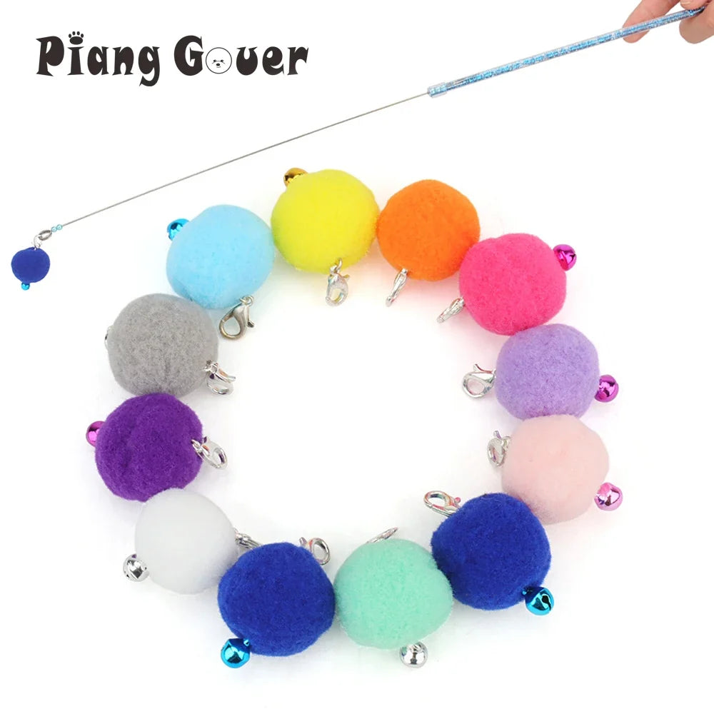 Multi-style Bell Ball Cat Toy Wand - MyPetDollar.com